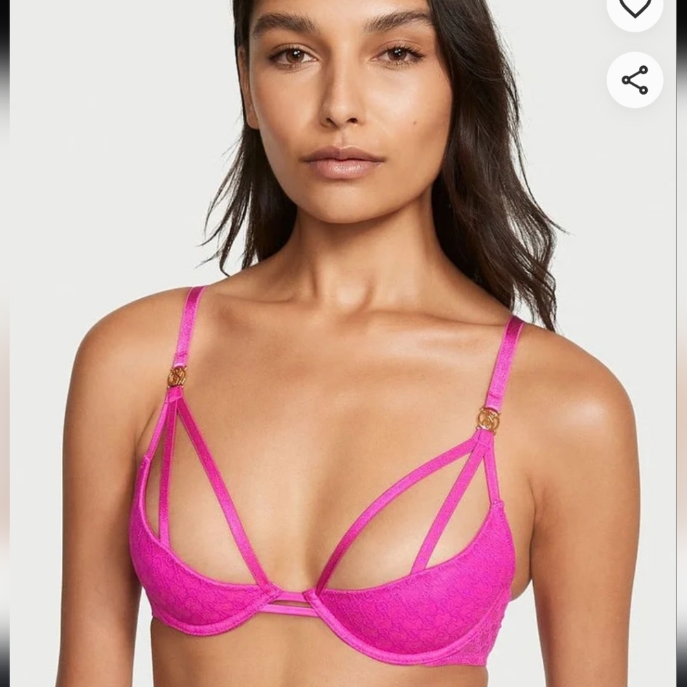 2 BRAS! -  NWT Victoria's Secret Black and Pink Lace Bras